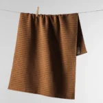 Peškir pamučni prugasta tekstura braon 50x90