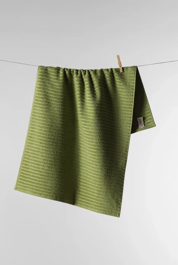 Peškir pamučni prugasta tekstura zeleni 50x90 - Slika 2