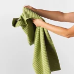 Peškir pamučni prugasta tekstura zeleni 50x90