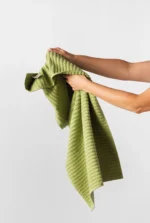 Peškir pamučni prugasta tekstura zeleni 50x90