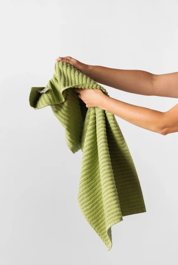 Peškir pamučni prugasta tekstura zeleni 50x90 - Slika 1