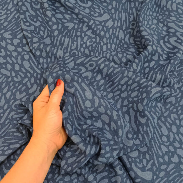 Lan viskoza DENIM LEOPARD ŠARA - Slika 3