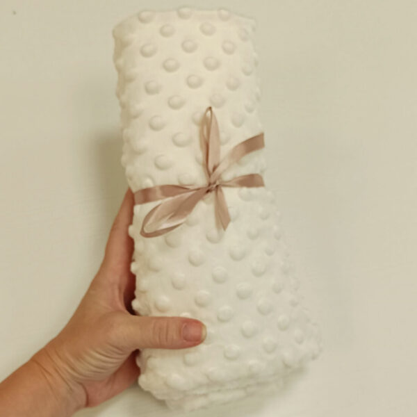 mlečno Minky tačke mlečno /prljavo beli 80x100 - Slika 1