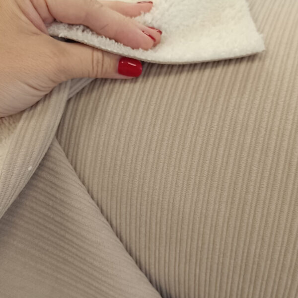 Dvostrani materijal mekani somot+krzno bela kafa - Slika 2