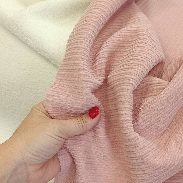 Dvostrani materijal mekani somot+krzno roze - Slika 3