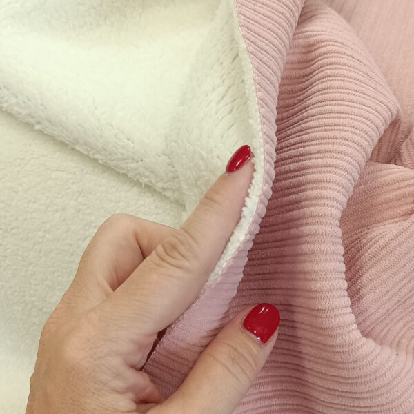 Dvostrani materijal mekani somot+krzno roze - Slika 2