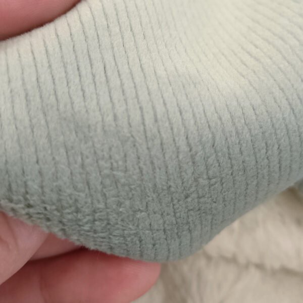 Dvostrani materijal  baby pliš+krzno žalfija zeleno - Slika 4