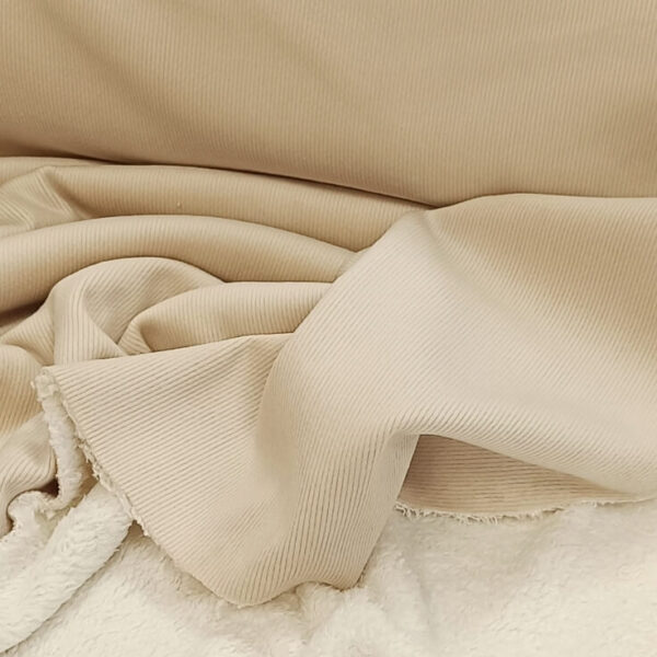 Dvostrani materijal  baby pliš+krzno svetlo bež - Slika 3