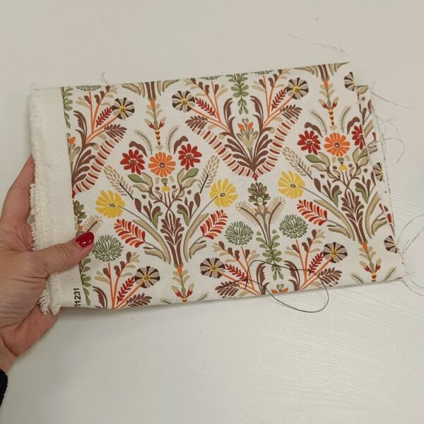 Parče dekor platno frida cvetni na teracotta žuto 37x150 - Slika 1