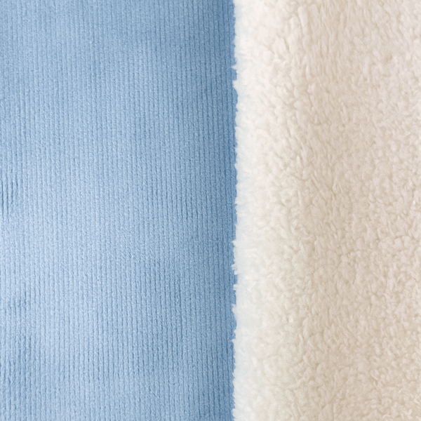 Dvostrani materijal  baby pliš+krzno denim plavi - Slika 2