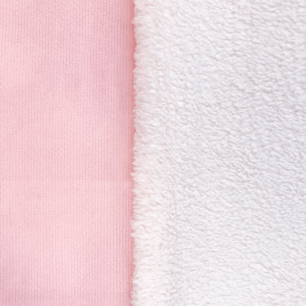 Dvostrani materijal  baby pliš+krzno baby roze - Slika 2
