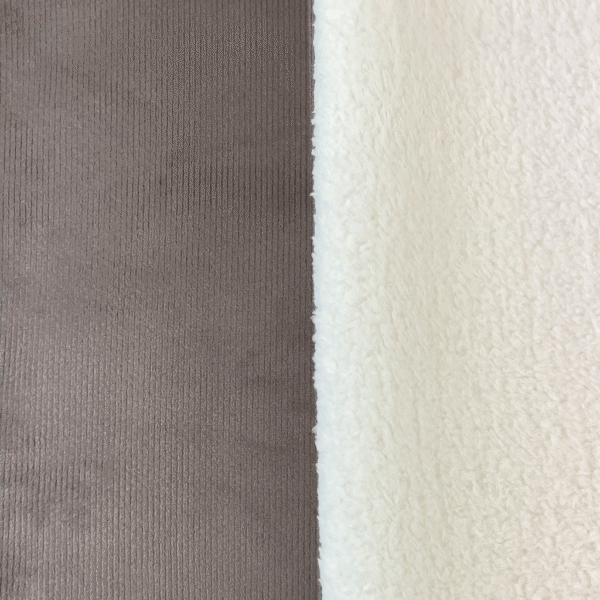 Dvostrani materijal  baby pliš+krzno tamno krem - Slika 4