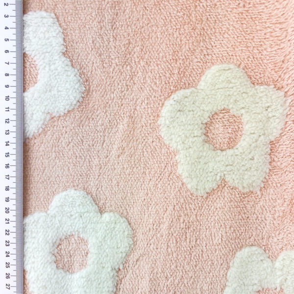 Teddy jednostrano krzno motiv cveta na roze - Slika 5