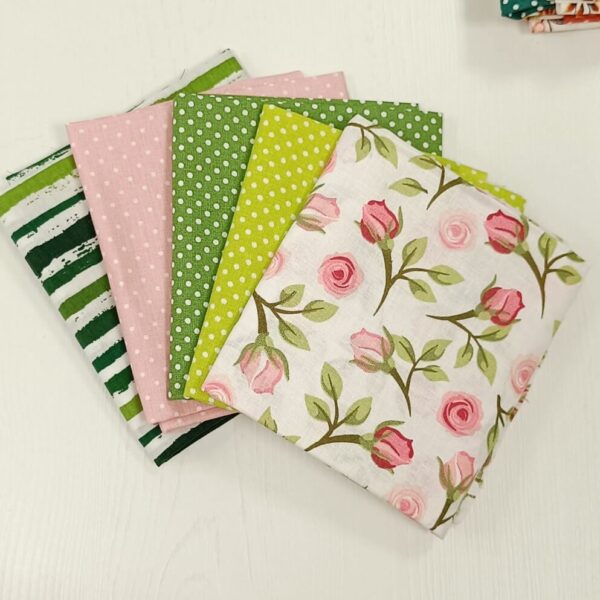 Patchwork paket zeleni ruže, pruge - Slika 1