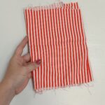 Parče lan viskoza crvene prugice 20x140